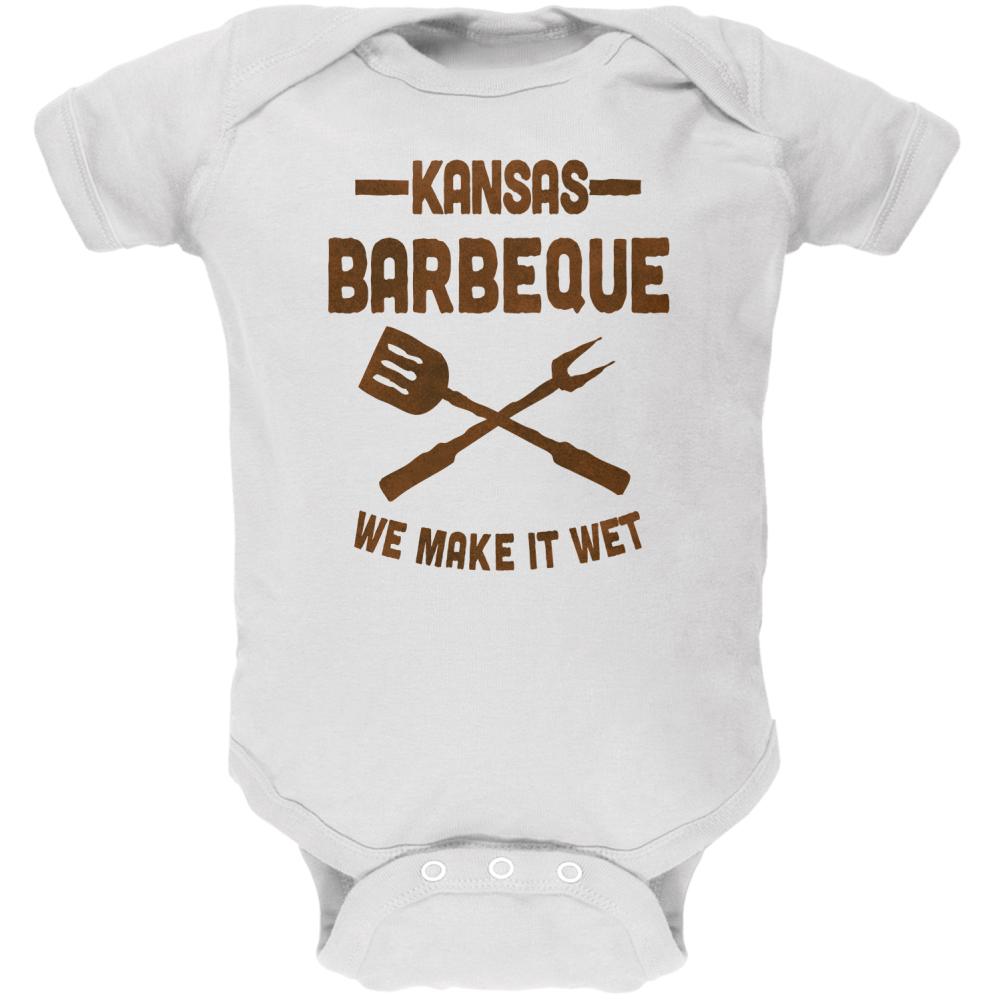 Kansas City Barbeque Make It Wet Soft Baby One Piece Baby One Piece Old Glory 0-3M White