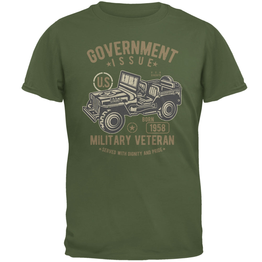 G.I. Military Veteran Birthday 1958 Mens T Shirt Men's T-Shirts Old Glory 2XL Military Green