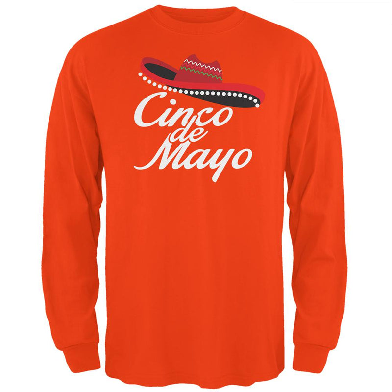 Cinco De Mayo Celebration Mens Long Sleeve T Shirt Men's Long Sleeves Old Glory 2XL Orange