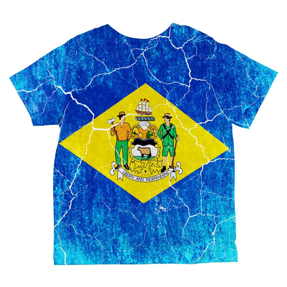 Delaware Vintage Distressed State Flag All Over Toddler T Shirt Toddler T-Shirts Old Glory