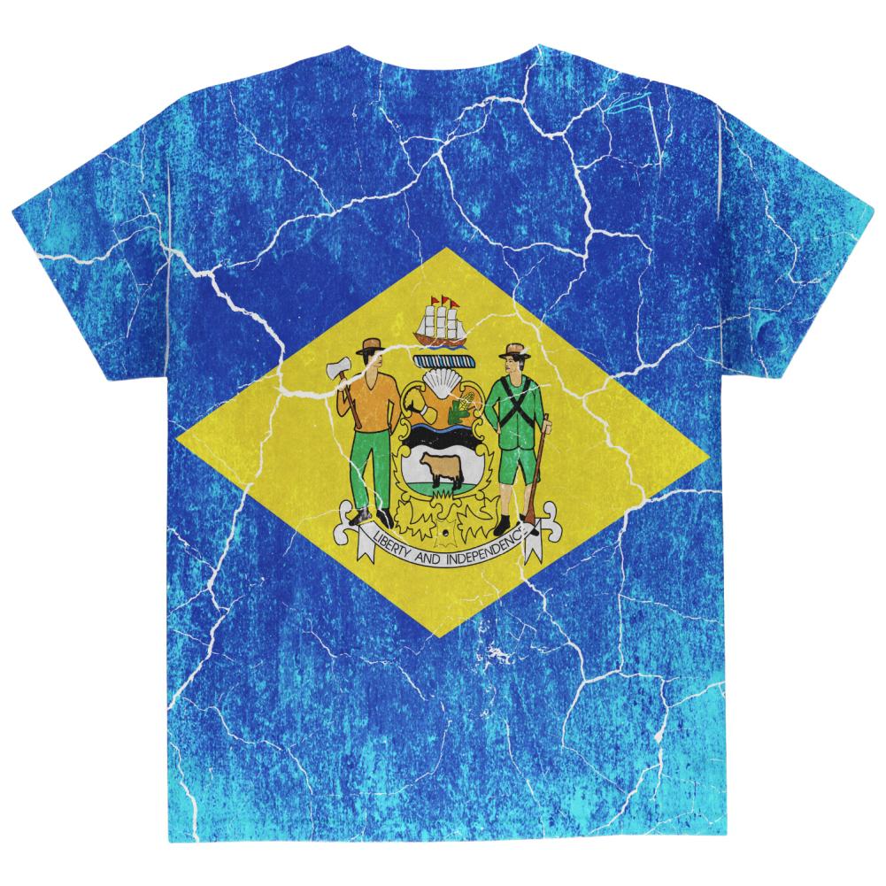 Delaware Vintage Distressed State Flag All Over Youth T Shirt Youth T-Shirts Old Glory