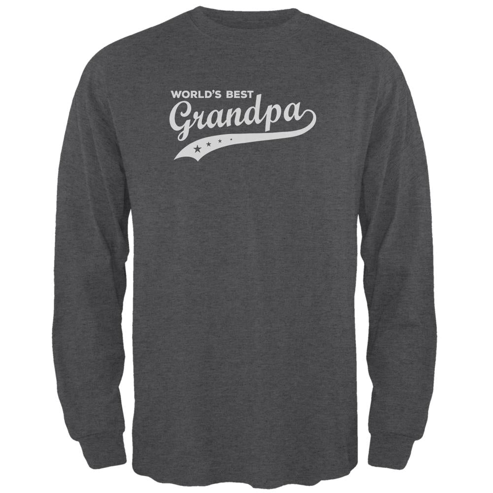 Father's Day World's Best Grandpa Mens Long Sleeve T Shirt Men's Long Sleeves Old Glory 2XL Black