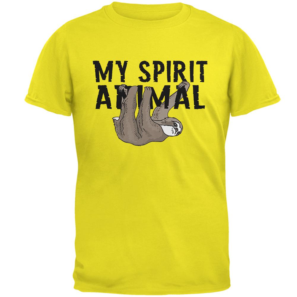 Sloth My Spirit Animal Mens T Shirt Men's T-Shirts Old Glory 2XL Bright Yellow