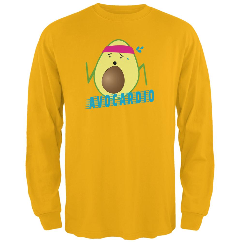Cinco De Mayo Avocado Cardio Avocardio Mens Long Sleeve T Shirt Men's Long Sleeves Old Glory 2XL Gold
