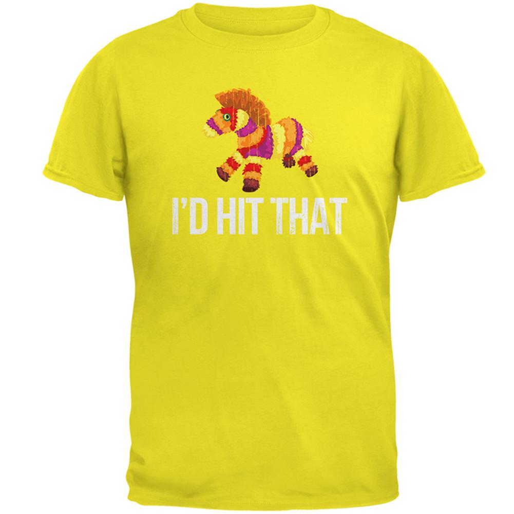 Cinco de Mayo I'd Hit That, Pinata Mens T Shirt Men's T-Shirts Old Glory 2XL Bright Yellow