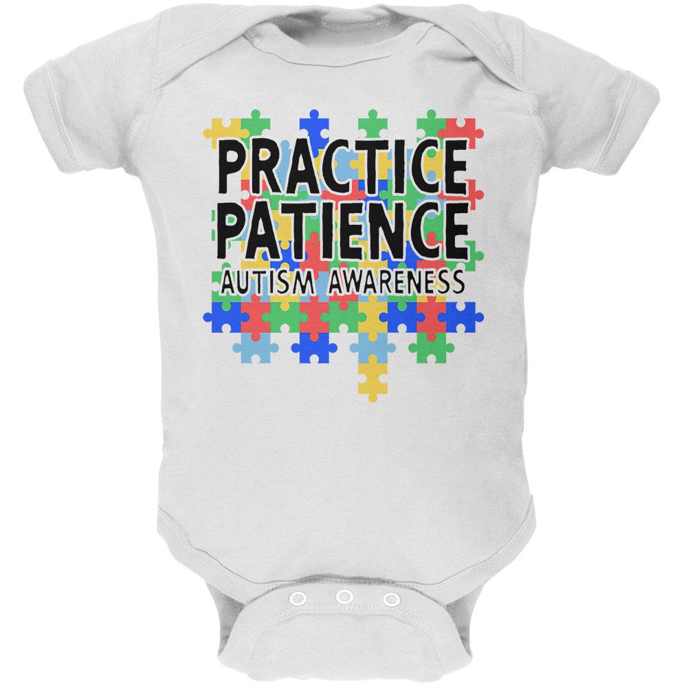 Autism Awareness Practice Patience Soft Baby One Piece Baby One Piece Old Glory 0-3M White