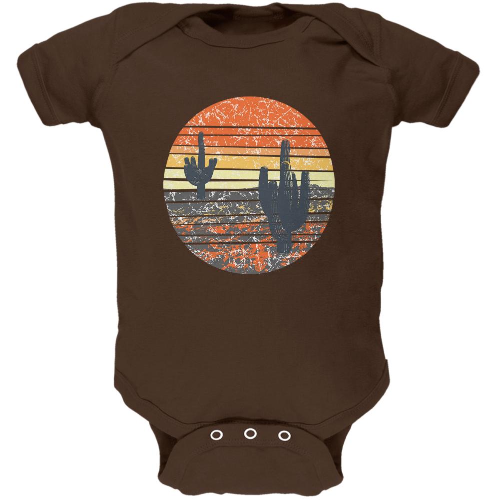Vintage Cactus Sunset Soft Baby One Piece Baby One Piece Old Glory 12-18M Brown
