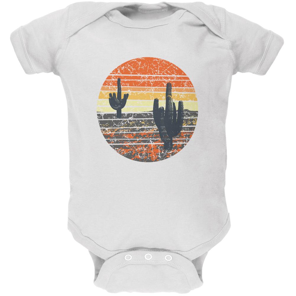 Vintage Cactus Sunset Soft Baby One Piece Baby One Piece Old Glory 0-3M White