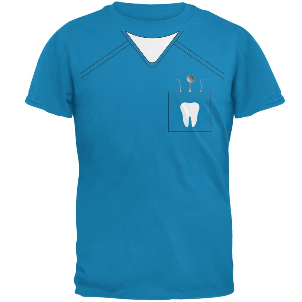Halloween Dentist Scrubs Costume Mens T Shirt Men's T-Shirts Old Glory 2XL Sapphire