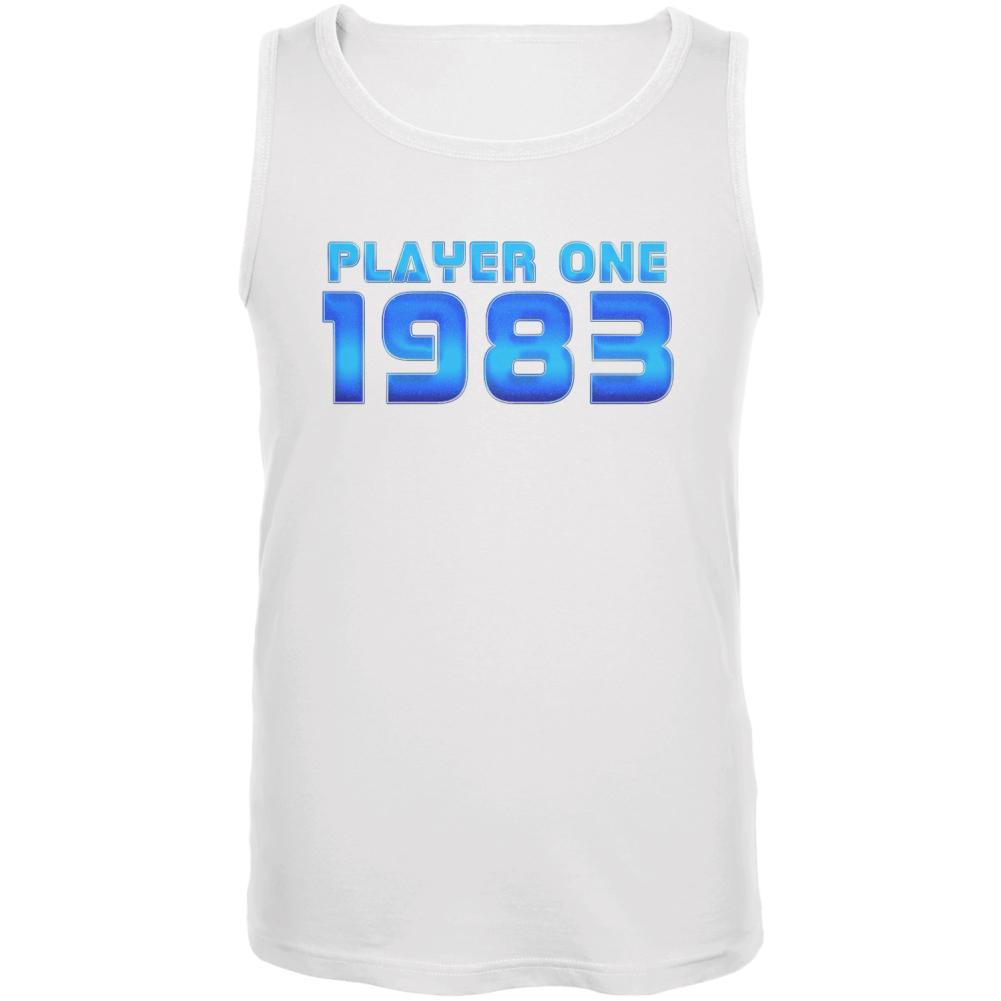 1983 Player One Birthday Mens Tank Top Men's Tank Tops Old Glory 2XL White