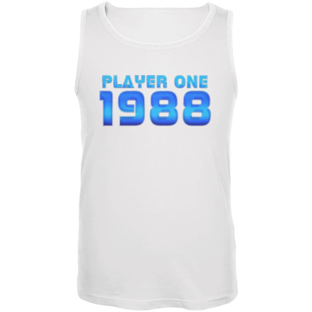 1988 Player One Birthday Mens Tank Top Men's Tank Tops Old Glory 2XL White