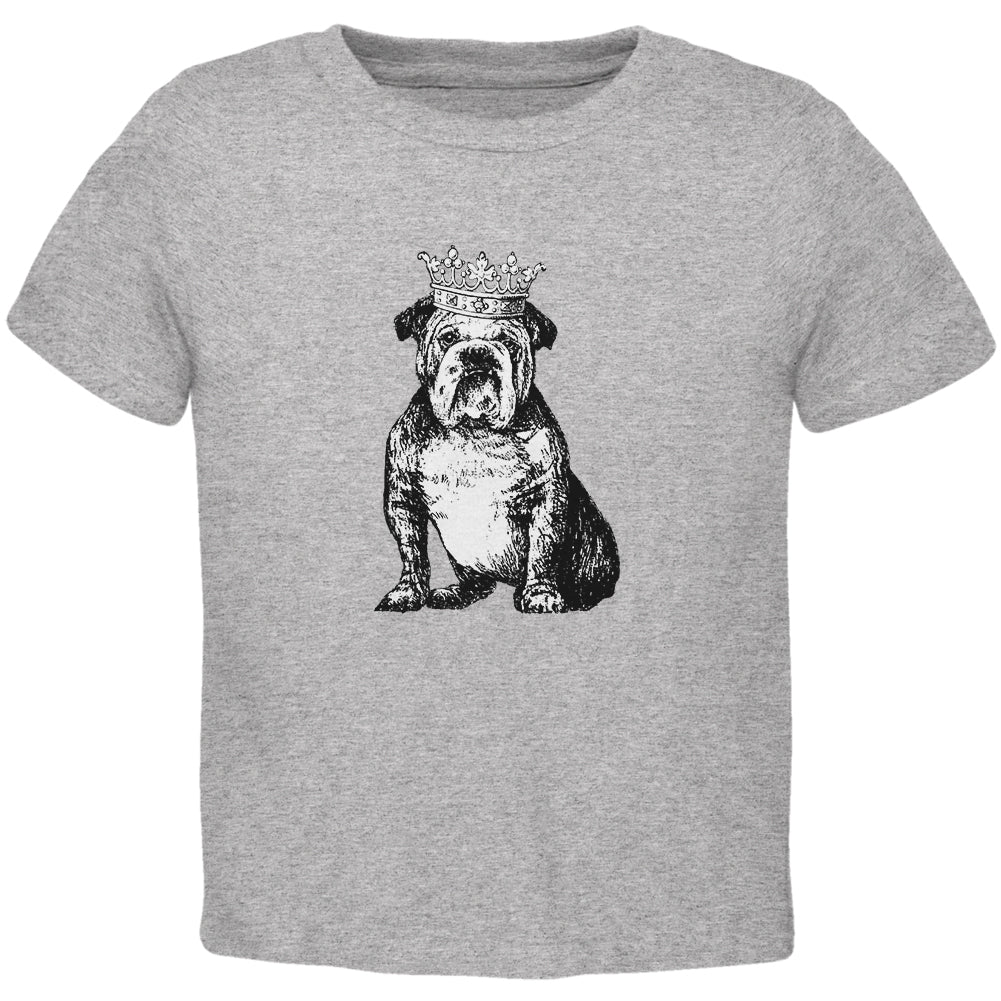 Bulldog Crown Toddler T Shirt Toddler T-Shirts Old Glory 2T Grey
