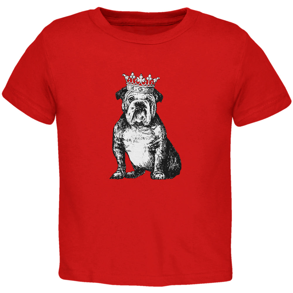 Bulldog Crown Toddler T Shirt Toddler T-Shirts Old Glory 2T Red