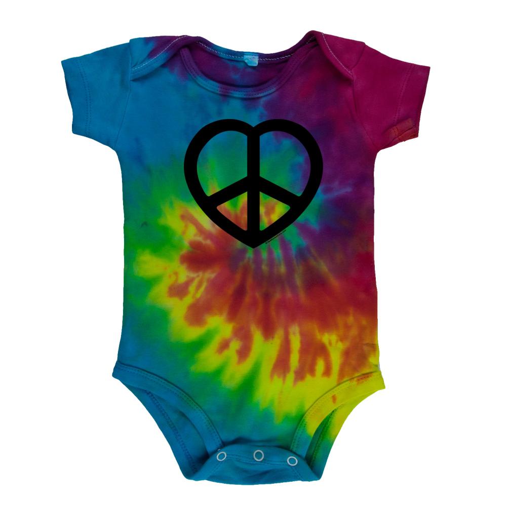 Heart Peace Sign Soft Baby One Piece Baby One Piece Old Glory 18-24M Rainbow