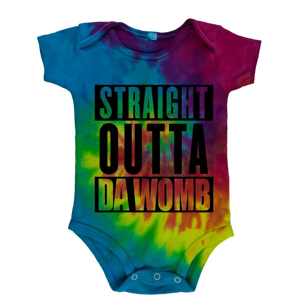 Straight Outta Da Womb Funny Soft Baby One Piece Baby One Piece Old Glory 18-24M Rainbow