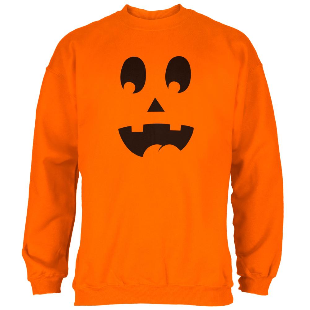 Halloween Jack-O-Lantern Costume Surprised Face Mens Sweatshirt Men's Sweatshirts Old Glory 2XL Safety Orange