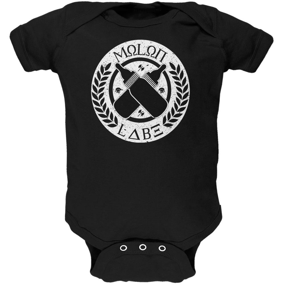 Ancient Greek Molon Labe Baby Bottle Funny Soft Baby One Piece Baby One Piece Old Glory 0-3M Black