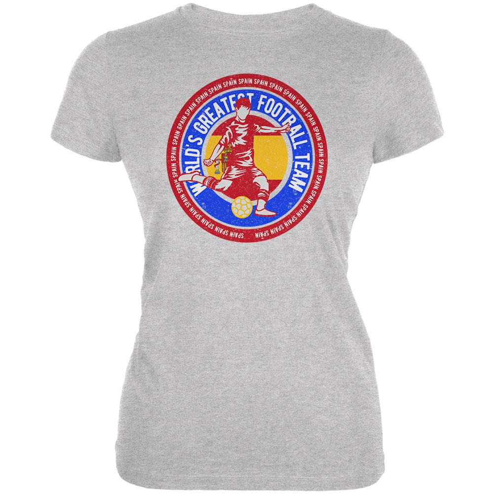 World Cup Spain Soccer World's Best Football Team Juniors Soft T Shirt Juniors T-Shirts Old Glory 2XL Heather