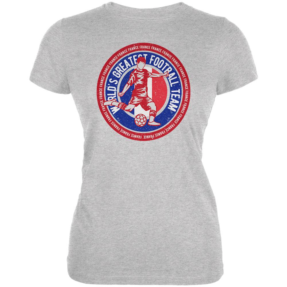 World Cup France Soccer World's Best Football Team Juniors Soft T Shirt Juniors T-Shirts Old Glory 2XL Heather