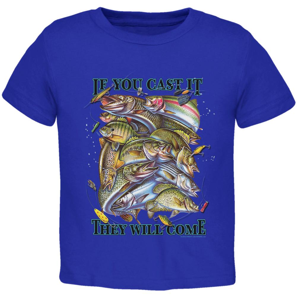 If You Cast It Fishing Toddler T Shirt Toddler T-Shirts Old Glory 2T Royal