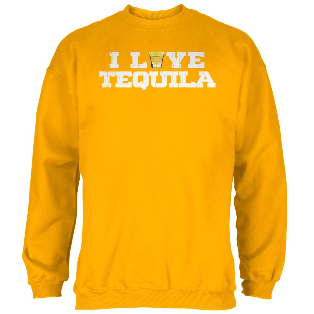 Cinco de Mayo I Love Tequila Mens Sweatshirt Men's Sweatshirts Old Glory 2XL Gold
