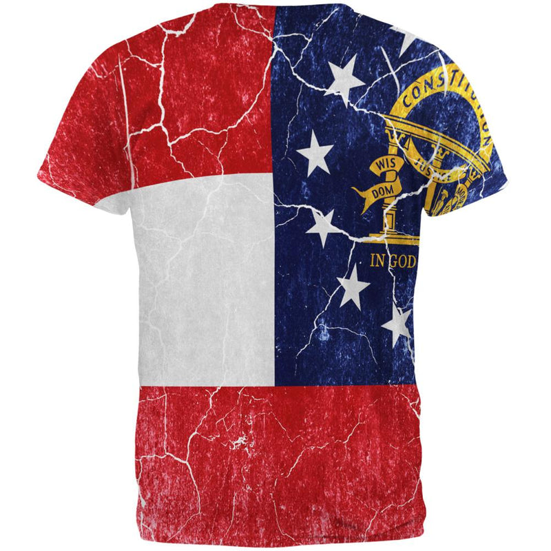Georgia Vintage Distressed State Flag All Over Mens T Shirt Men's T-Shirts Old Glory