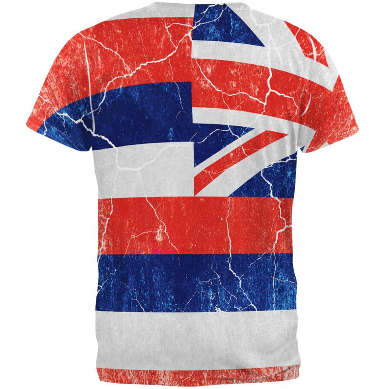 Hawaii Vintage Distressed State Flag All Over Mens T Shirt Men's T-Shirts Old Glory