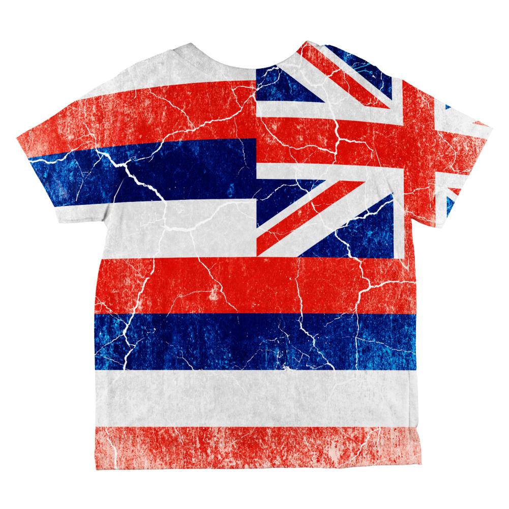 Hawaii Vintage Distressed State Flag All Over Toddler T Shirt Toddler T-Shirts Old Glory