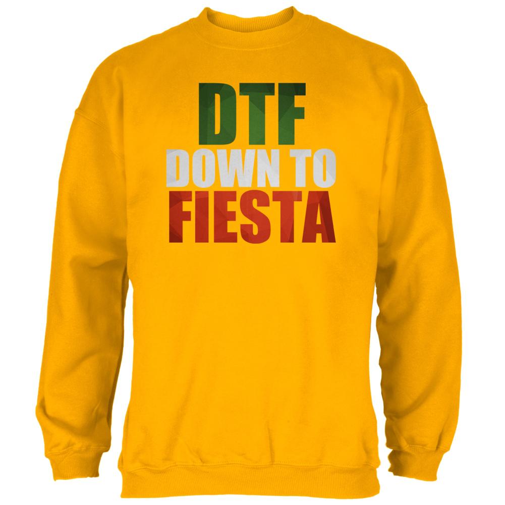 Cinco de Mayo DTF Down to Fiesta Mens Sweatshirt Men's Sweatshirts Old Glory 2XL Gold