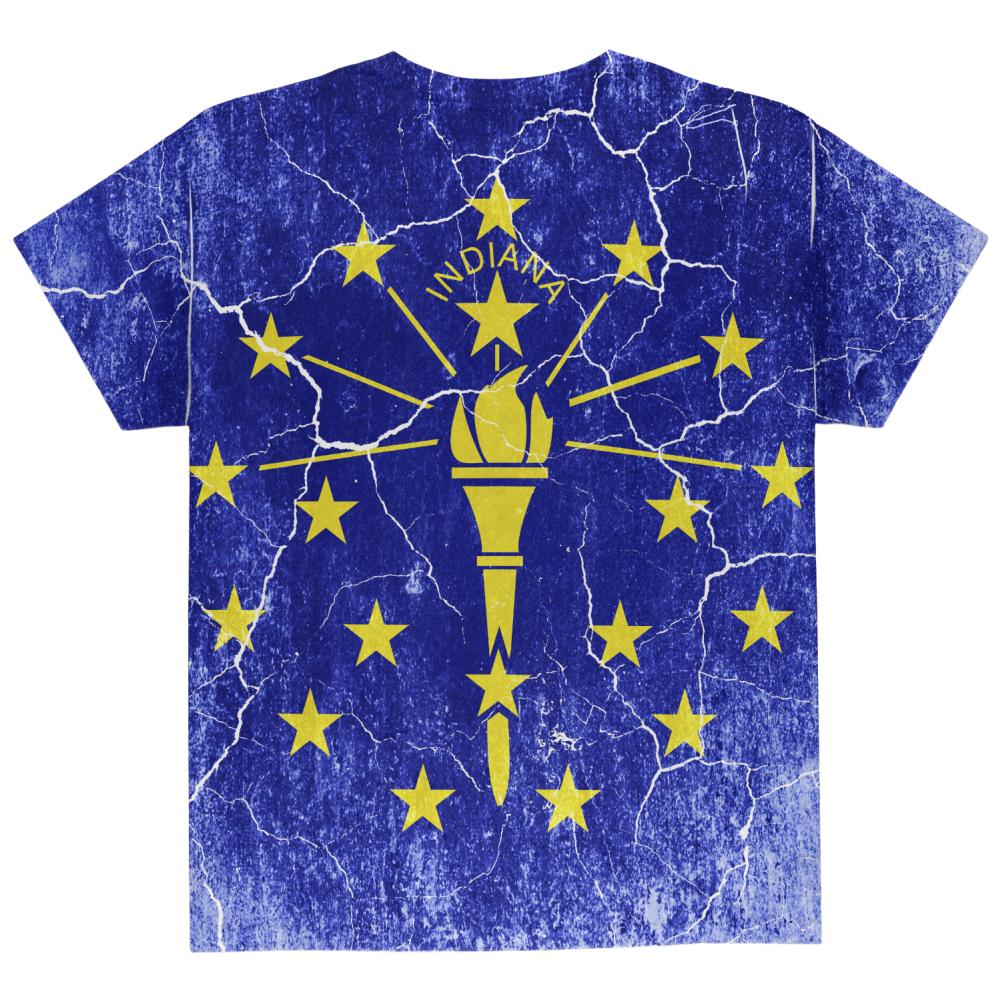 Indiana Vintage Distressed State Flag All Over Youth T Shirt Youth T-Shirts Old Glory