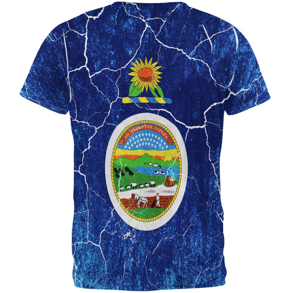 Kansas Vintage Distressed State Flag All Over Mens T Shirt Men's T-Shirts Old Glory