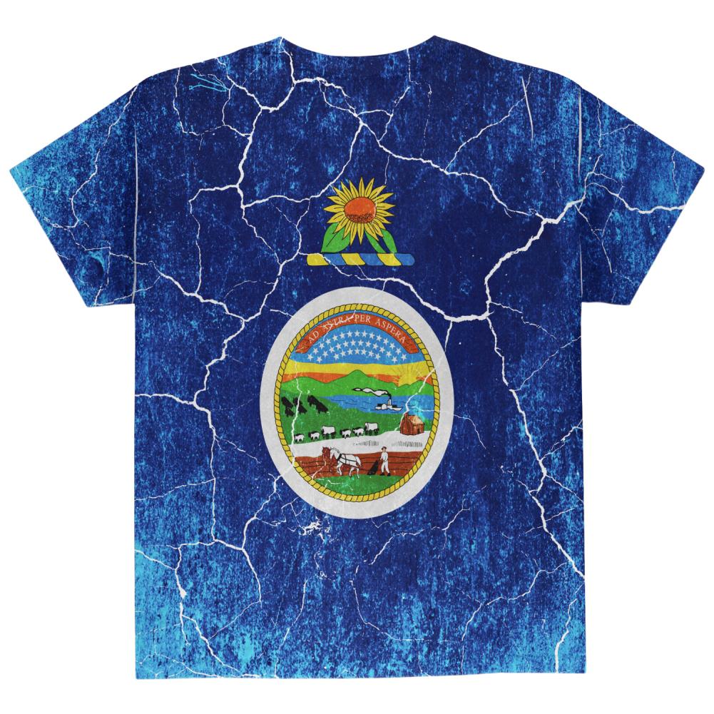 Kansas Vintage Distressed State Flag All Over Youth T Shirt Youth T-Shirts Old Glory