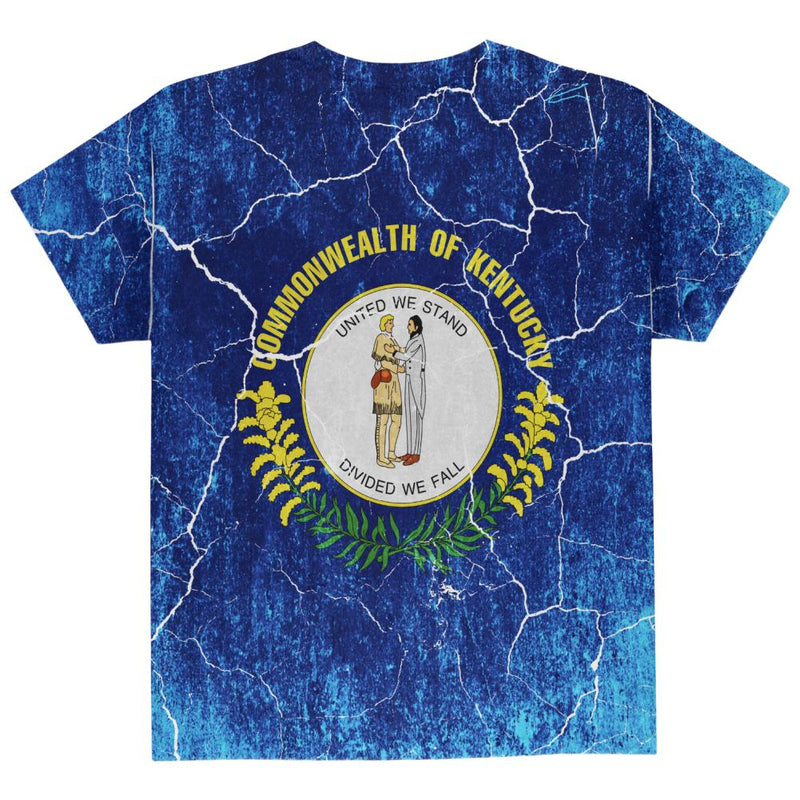 Kentucky Vintage Distressed State Flag All Over Youth T Shirt Youth T-Shirts Old Glory
