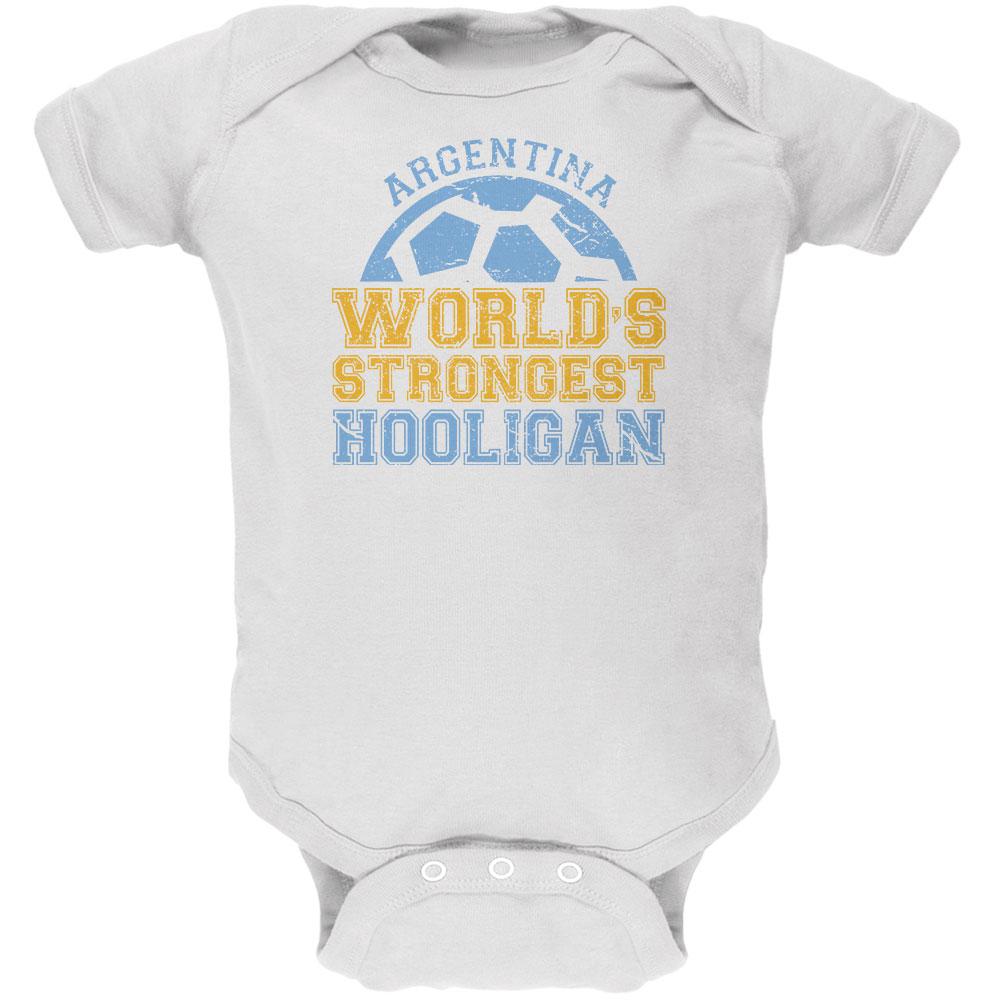 World Cup World's Strongest Hooligan Argentina Soft Baby One Piece Baby One Piece Old Glory 0-3M White