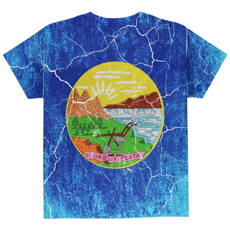 Montana Vintage Distressed State Flag All Over Youth T Shirt Youth T-Shirts Old Glory