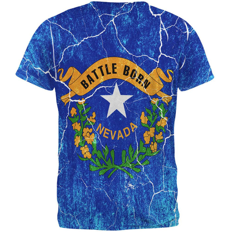 Nevada Vintage Distressed State Flag All Over Mens T Shirt Men's T-Shirts Old Glory