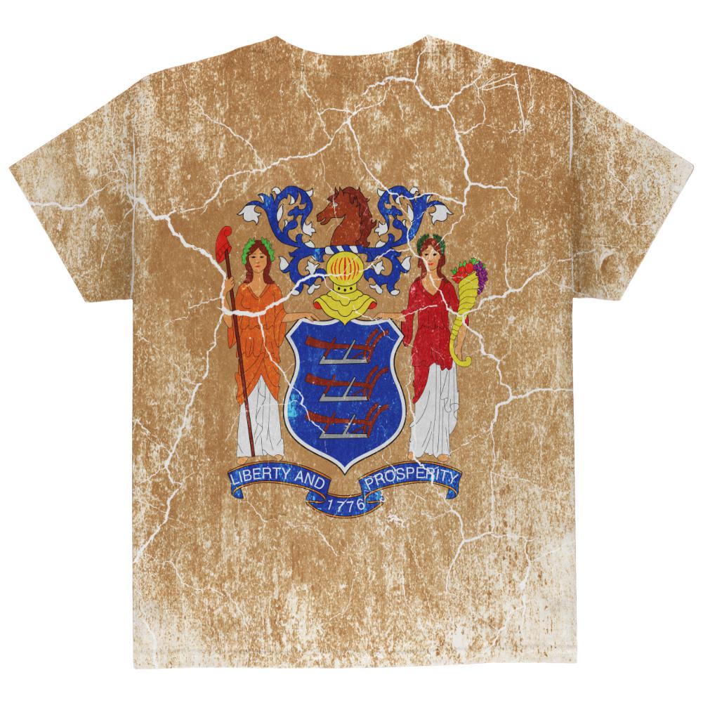 New Jersey Vintage Distressed State Flag All Over Youth T Shirt Youth T-Shirts Old Glory