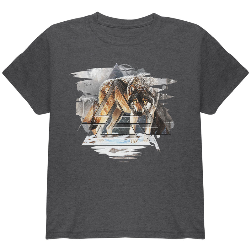 Nordic Wolves of Winter Youth T Shirt Youth T-Shirts Old Glory YLG Dark Heather