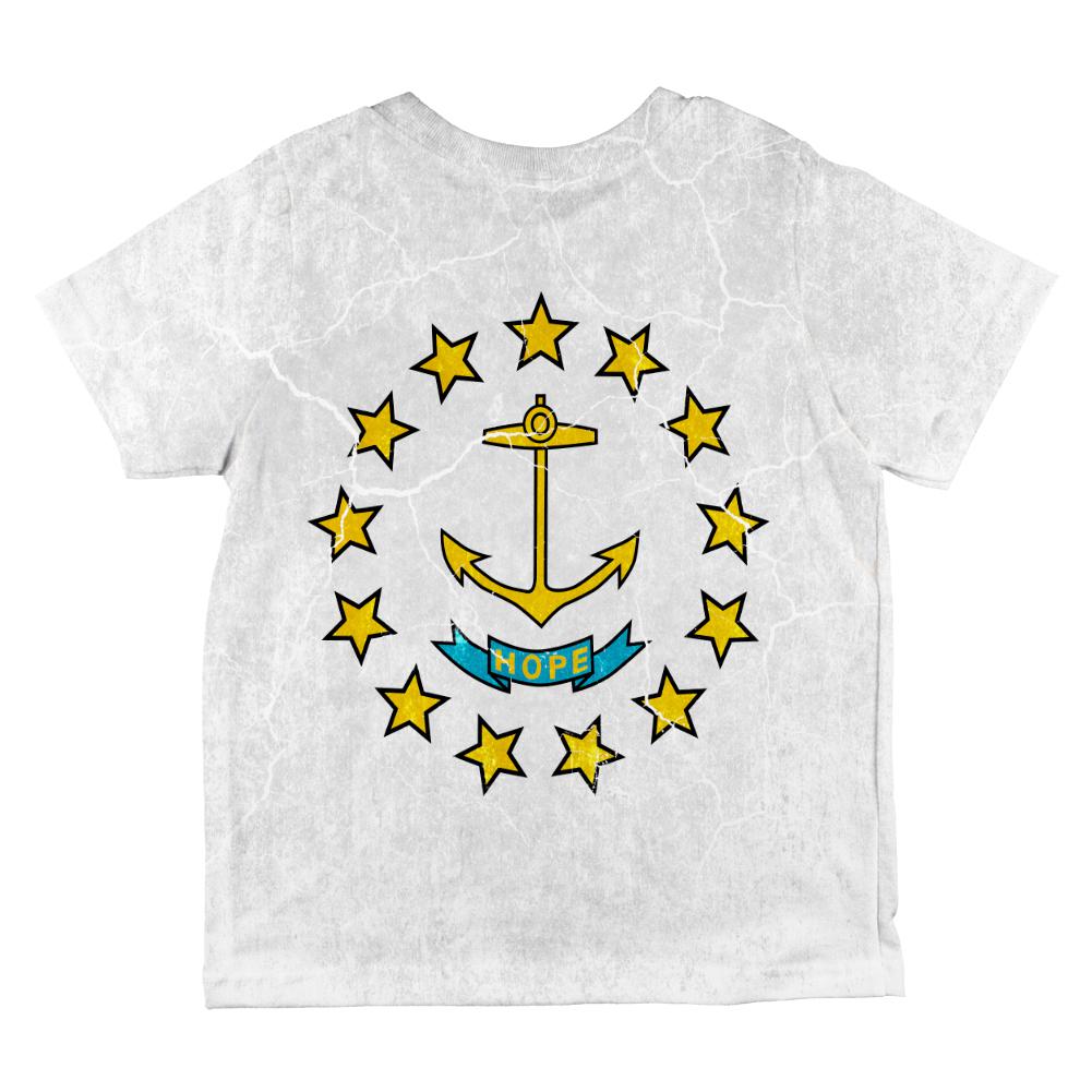Rhode Island Vintage Distressed State Flag All Over Toddler T Shirt Toddler T-Shirts Old Glory