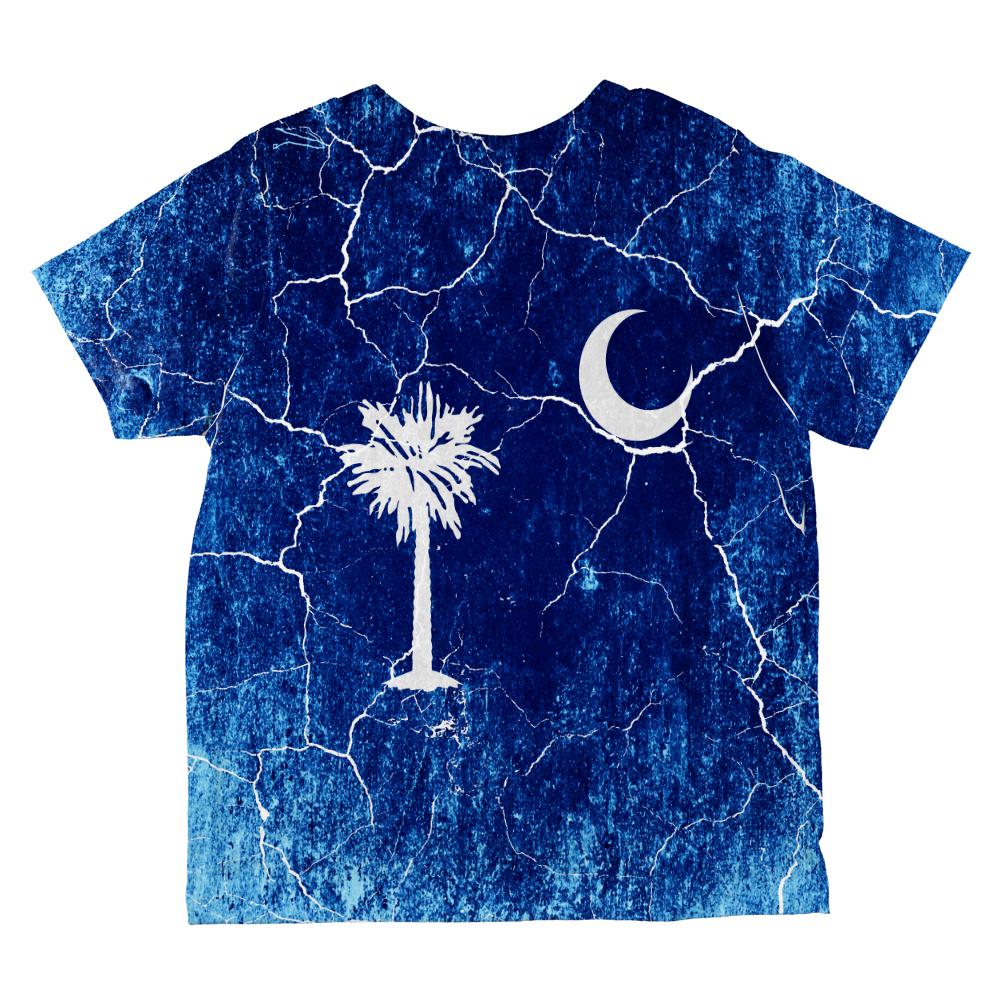 South Carolina Vintage Distressed State Flag All Over Toddler T Shirt Toddler T-Shirts Old Glory