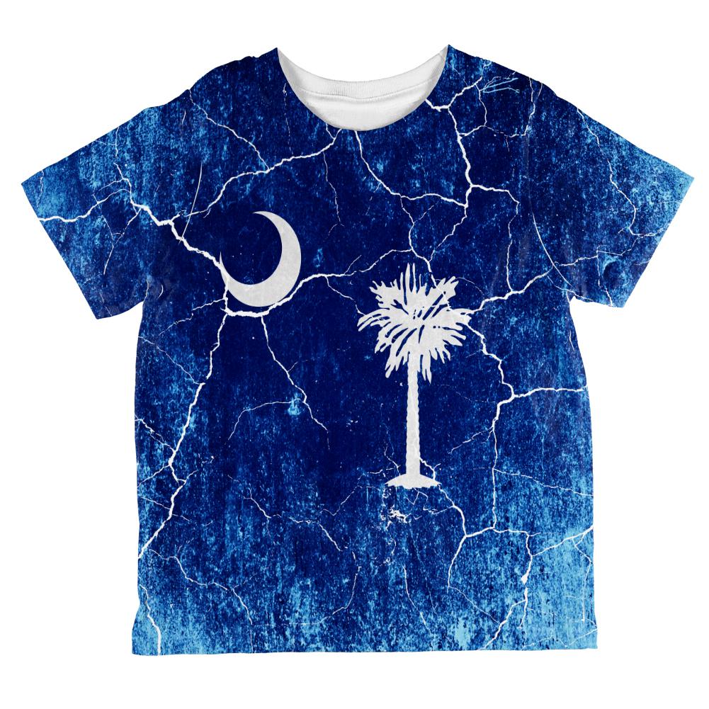 South Carolina Vintage Distressed State Flag All Over Toddler T Shirt Toddler T-Shirts Old Glory 2T Multi
