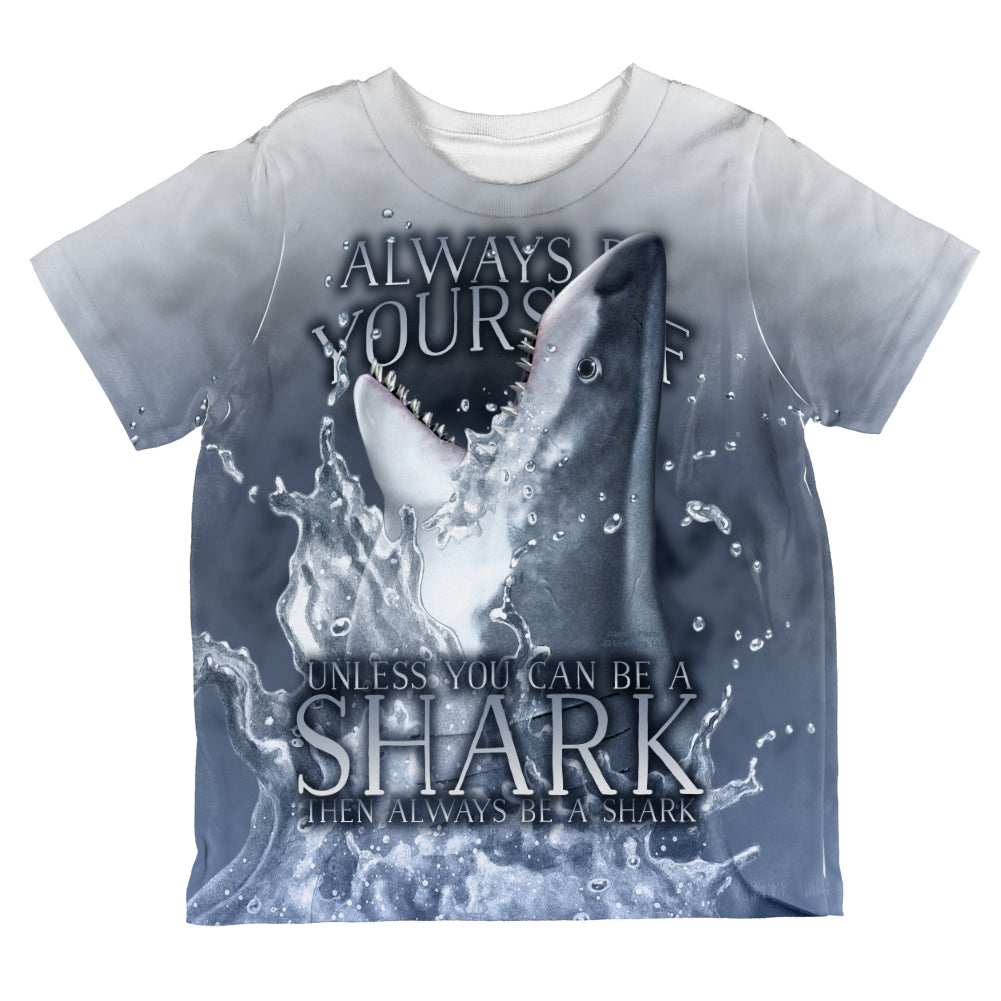 Always Be Yourself Unless Great White Shark All Over Toddler T Shirt Toddler T-Shirts Old Glory 2T Multi