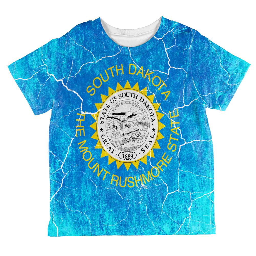 South Dakota Vintage Distressed State Flag All Over Toddler T Shirt Toddler T-Shirts Old Glory 2T Multi