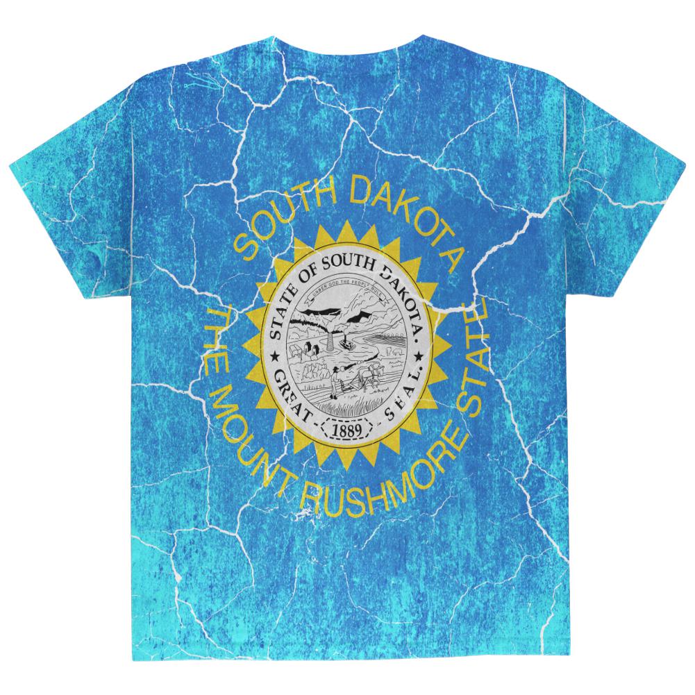 South Dakota Vintage Distressed State Flag All Over Youth T Shirt Youth T-Shirts Old Glory