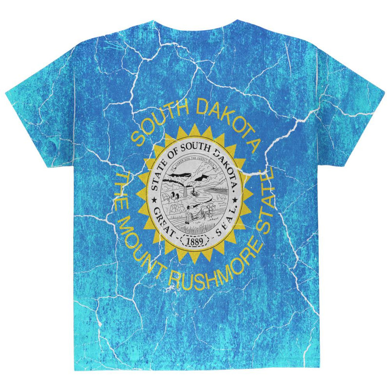 South Dakota Vintage Distressed State Flag All Over Youth T Shirt Youth T-Shirts Old Glory