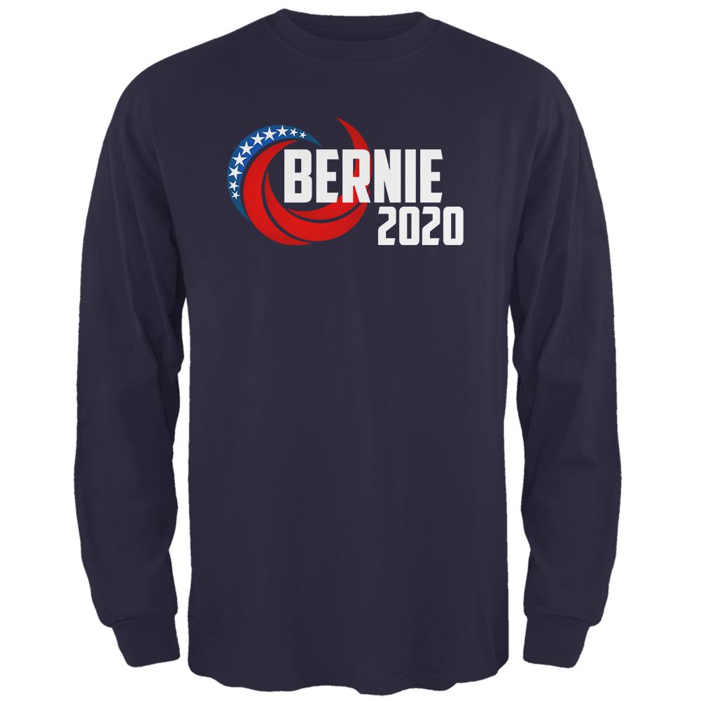 Presidential Election 2020 Bernie Sanders Swoosh Mens Long Sleeve T Shirt Men's Long Sleeves Old Glory 2XL Navy