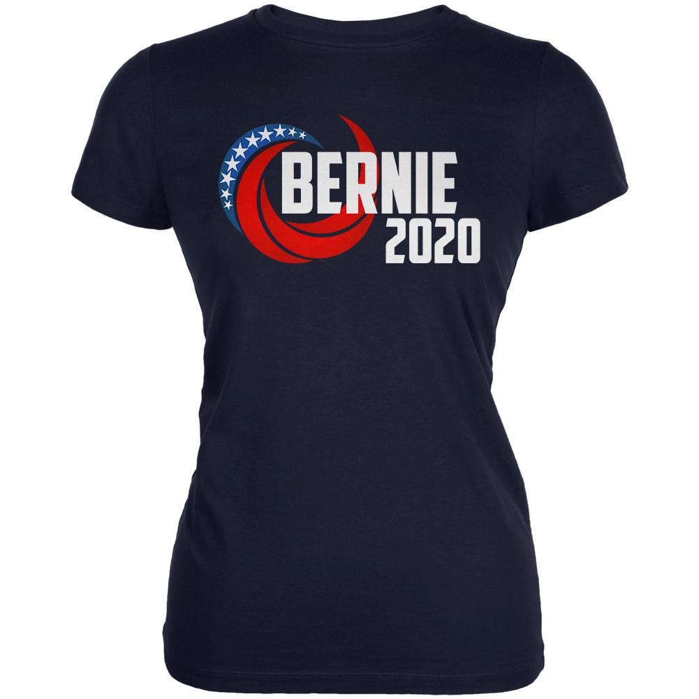 Presidential Election 2020 Bernie Sanders Swoosh Juniors Soft T Shirt Juniors T-Shirts Old Glory 2XL Navy