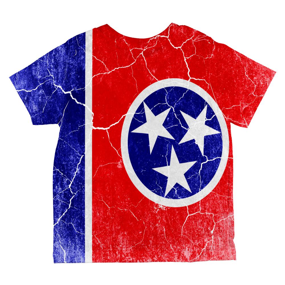 Tennessee Vintage Distressed State Flag All Over Toddler T Shirt Toddler T-Shirts Old Glory
