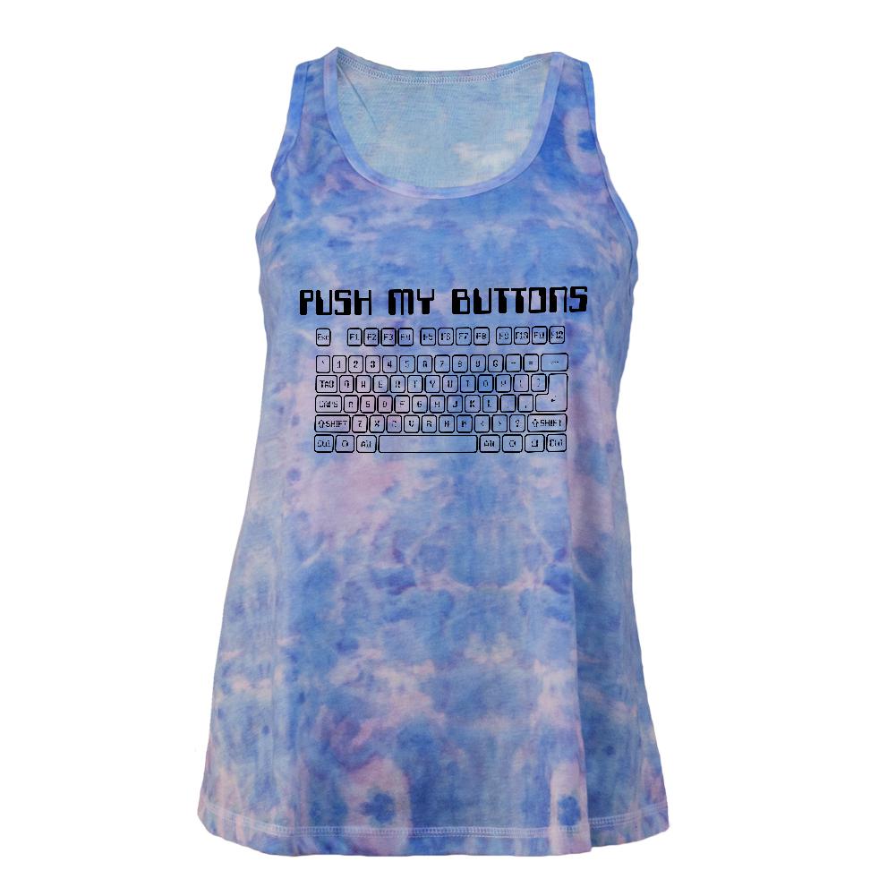 Push My Buttons Juniors Tie Dye Tank Top Juniors Tank Tops Nerds LG Multi