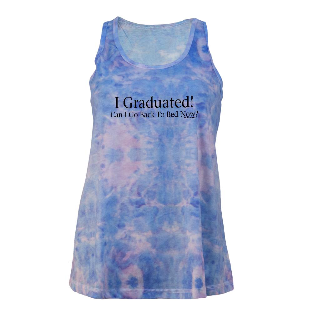 I Graduated Juniors Tie Dye Tank Top Juniors Tank Tops Old Glory LG Multi